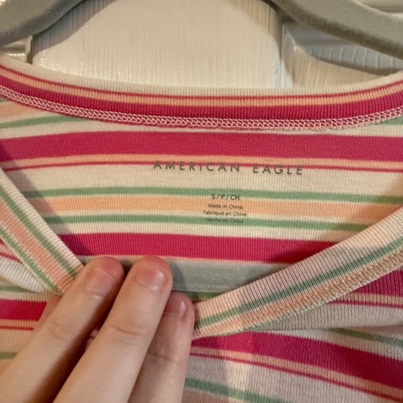 American Eagle Outfitters Striped Pink and Cream Dress - Picture 3 of 5